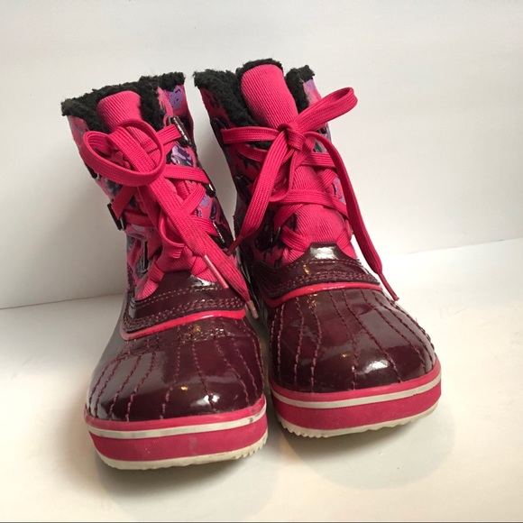 SOREL Tivoli Pink Carnation Floral Winter Boots - Picture 6 of 8
